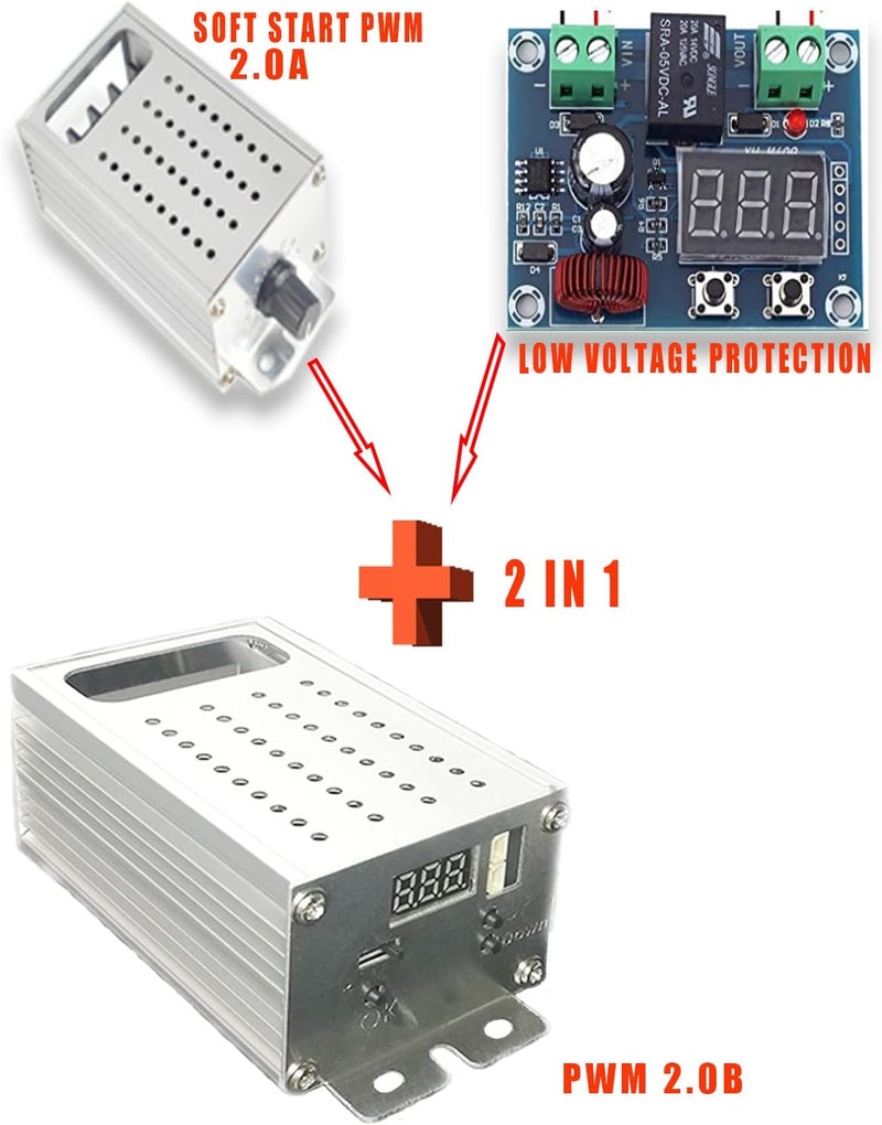 MgcSTEM PWM 0-30s Soft Start/Soft Stop Variable Speed DC Motor Speed Controller Battery Low Voltage Protection Recoverable Overcurrent Protection PWM Switch Control 9-70V 40A - Image 3